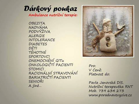 Dárkový poukaz ambulance nutriční terapie Frýdlant nad Ostravicí
